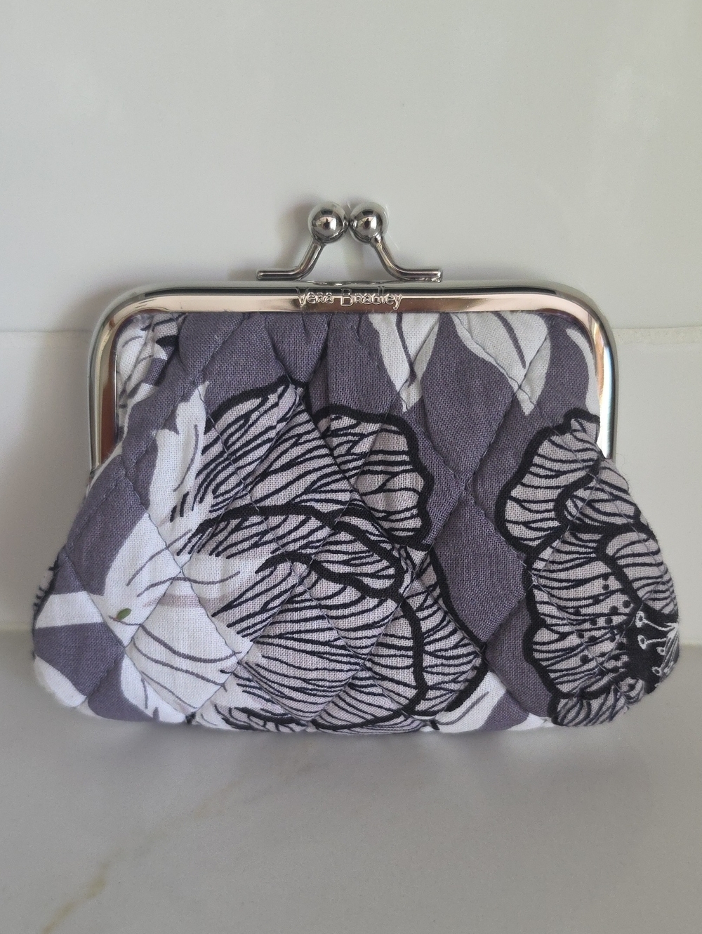 Vera Bradley Quilted Kiss-Lock Coin Purse - Moon Shadow Meadow (Like New)